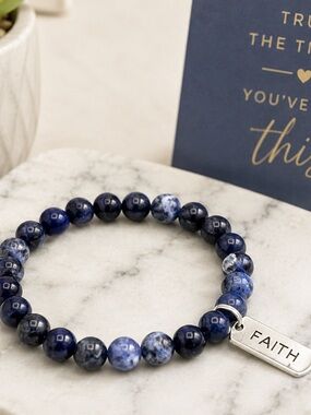 Hand Crafted Blue Sodalite Stretch Bracelet-Inspiration Jewelry